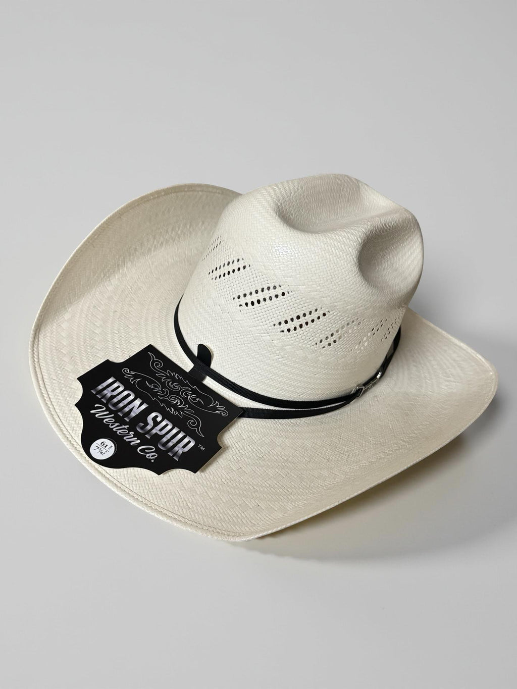 “ OUTLAW WIND “ | IRON SPUR ™️ WESTERN STRAW HAT OPEN CROWN 4 1/4 inch brim #5