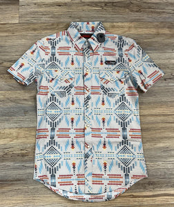 MEN’S ROCK & ROLL NATURAL AZTEC PRINT SHORT SLEEVE SHIRT|BMN3S05847