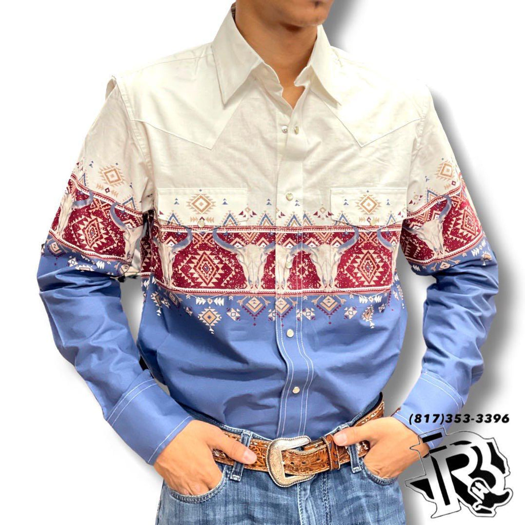 “ CHRIS “ | MEN WESTERN SHIRT LONG SLEEVE SNAP BUTTON |112330353