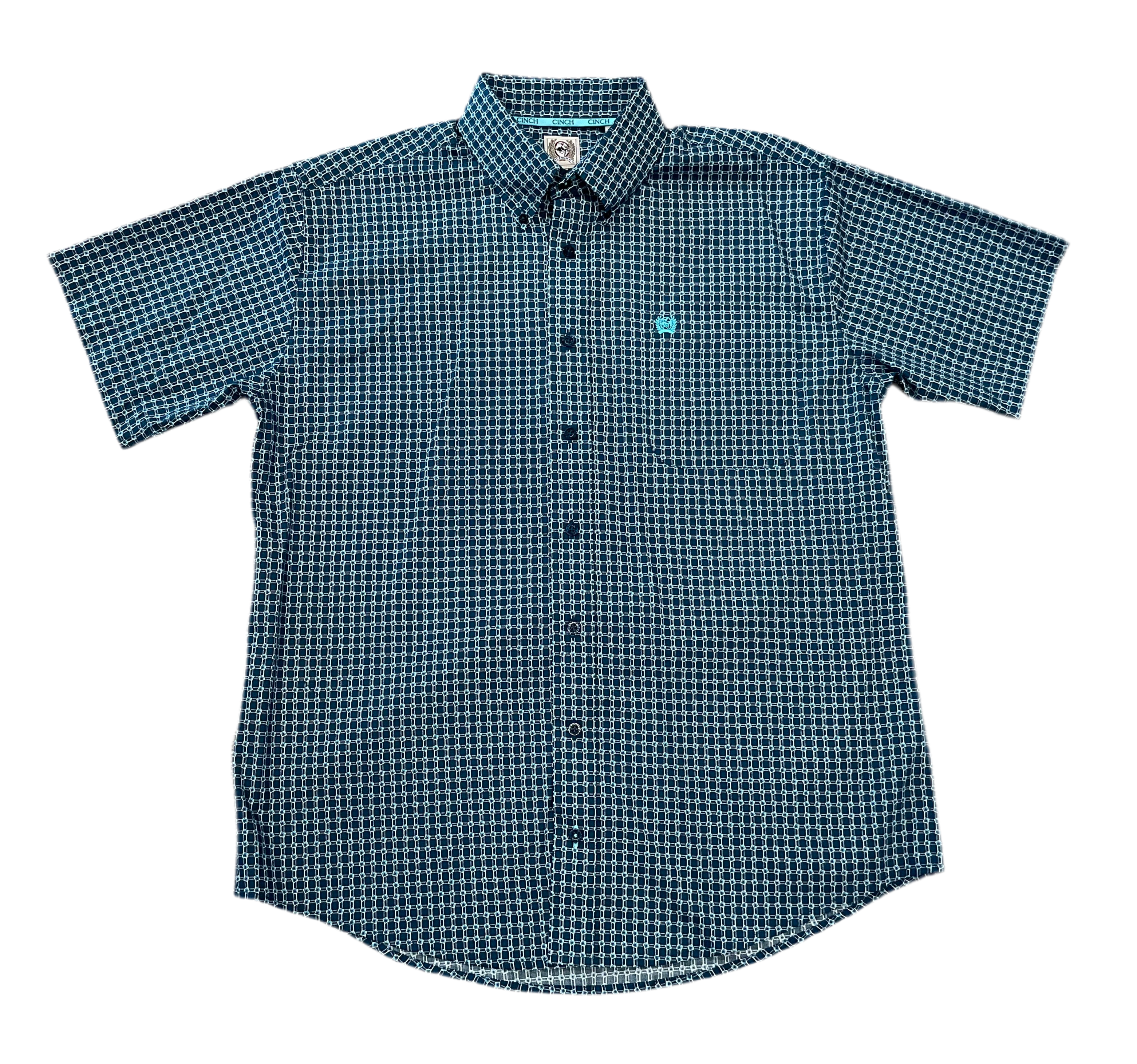 ‘’BENJAMIN’’ CINCH MEN’S BLUE SHORT SLEEVE SHIRT |MTW1111478