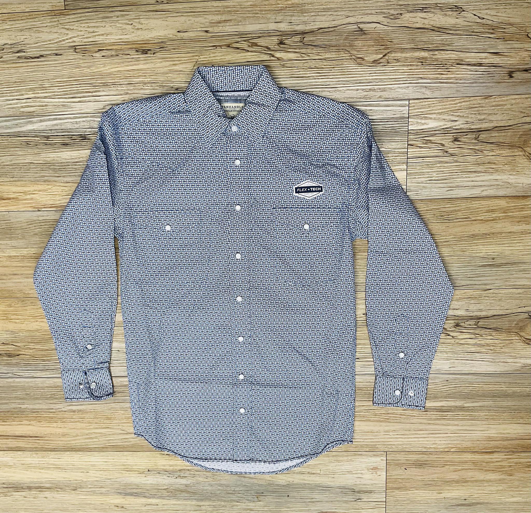 MENS PANHANDLE LONG SLEEVE 2PKT SNAP BLUE SHIRT | RMN2S02806