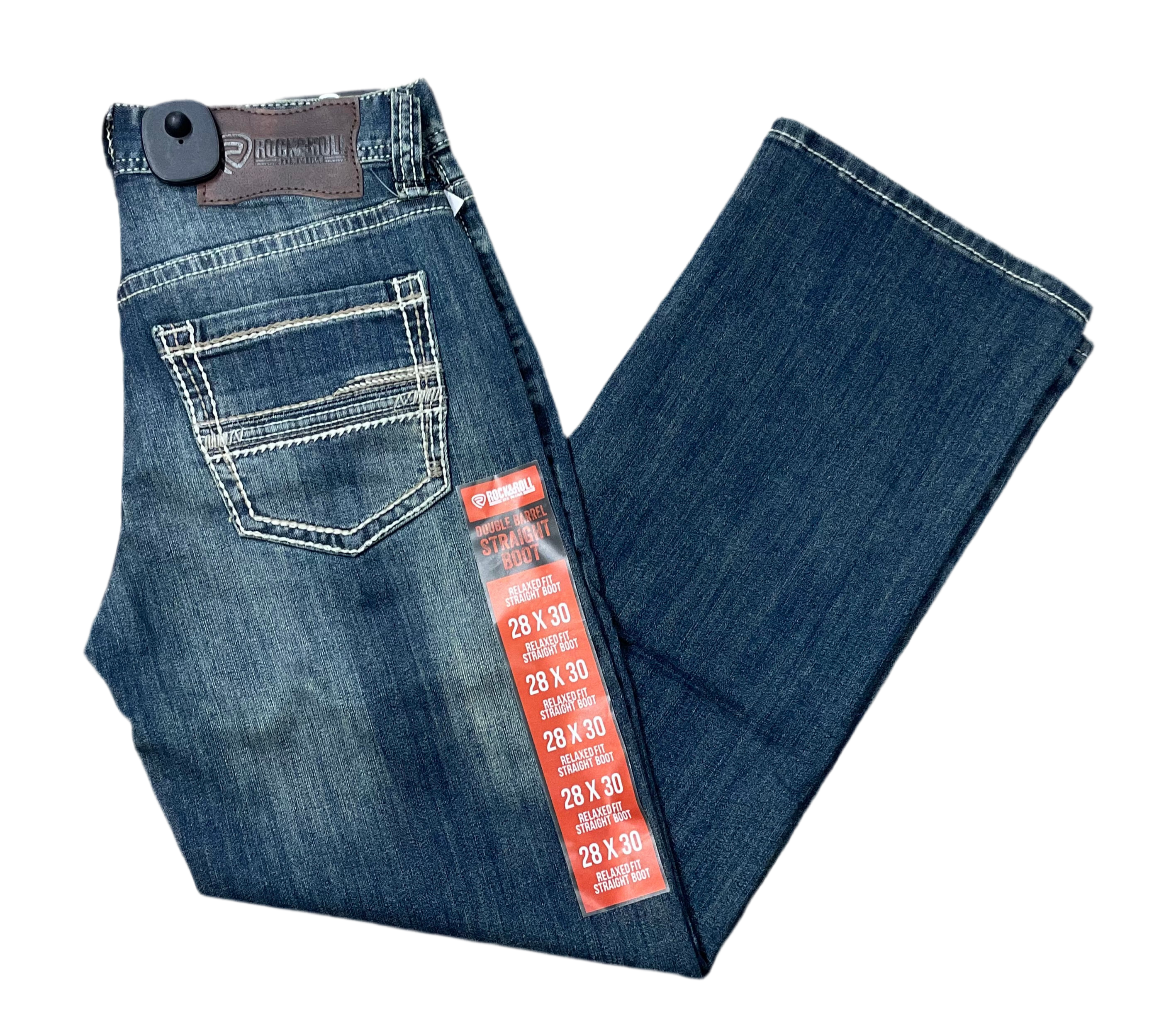 ‘’Jason’’ Men’s Rock & Roll Dark Vintage Relaxed Fit Straight Boot Jeans | BM0SD07354