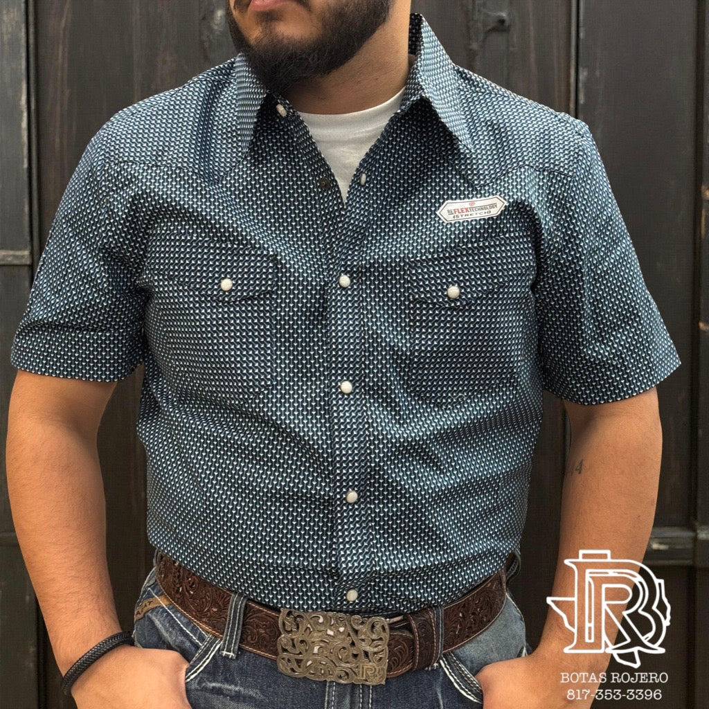 ‘’Alexander’’ Mens Rock & Roll Caribbean short Sleeve Snap Shirt | BMN3S07157