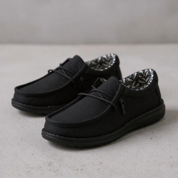 Hey Dude Mens Wallly Stretch Shoes US 15 Wide EU 48 Black Canvas Slip On NIB Wally Stretch Canvas Wide - HEYDUDE main image 3