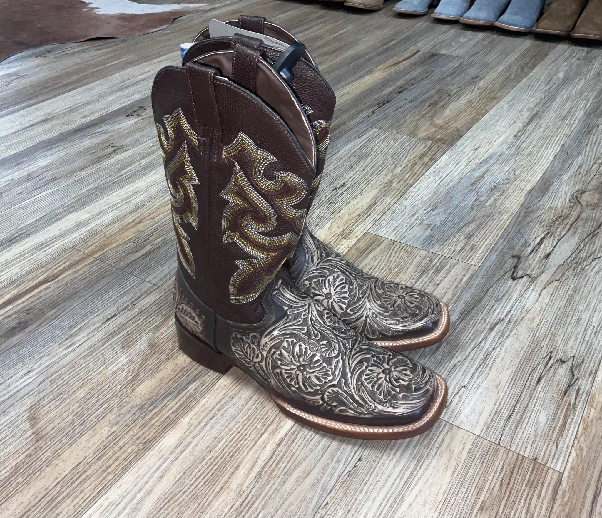 MENS ORTIX TOOLED LEATHER BOOTS