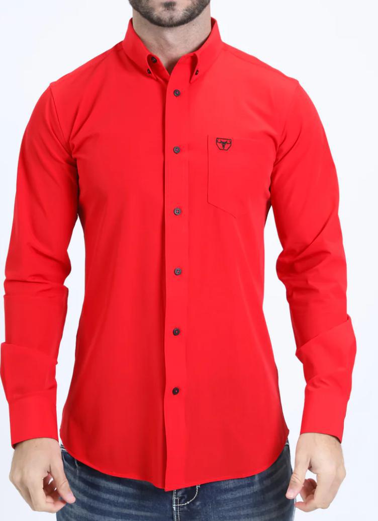MEN’S PLATINI RED  WESTERN SHIRT | CTL10700