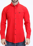 MEN’S PLATINI RED  WESTERN SHIRT | CTL10700