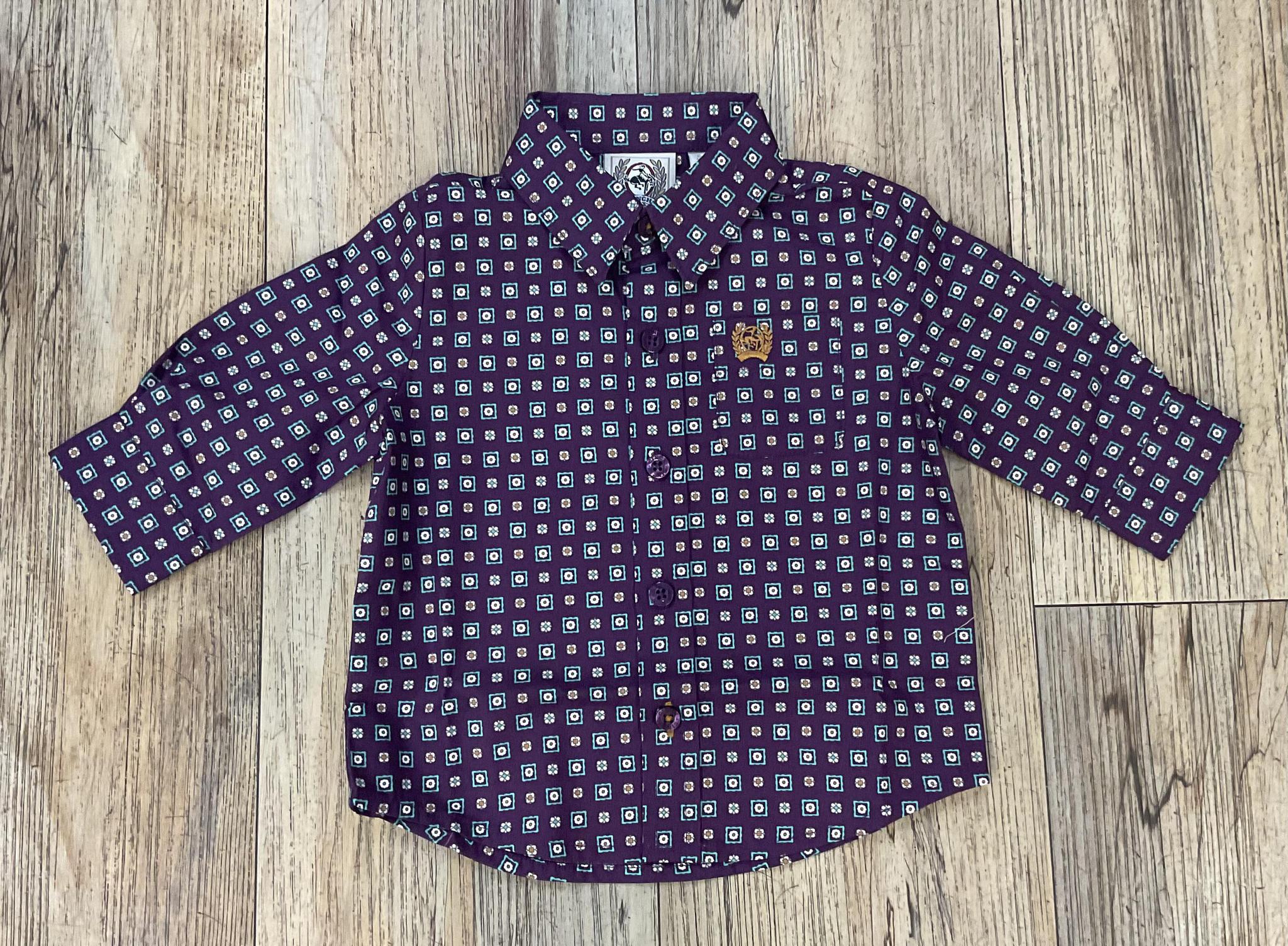 CINCH INFANT  PURPLE PRINT BOYS SHIRT | MTW7062390