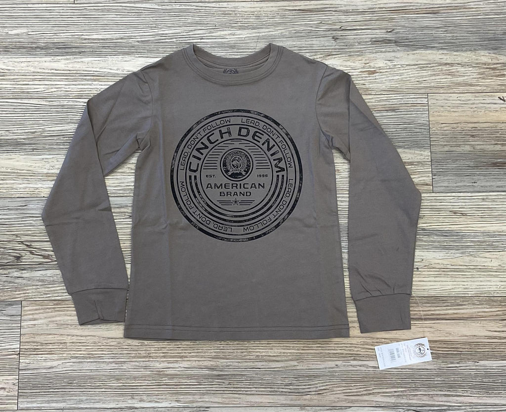 Boys cinch Long sleeve light brown tee | MTK7630016