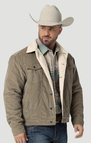 WRANGLER CORDUROY SHERPA LINED TAN - MENS JACKET - 112335725