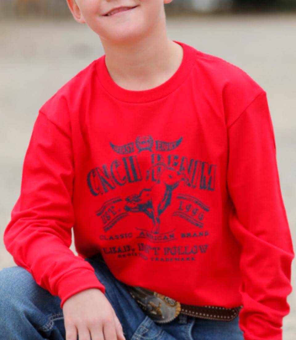 MTT7630017 BOYS LONG SLEEVE TEE RED |MTT7630017