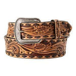 3D MENS BELT SCROLL TOOLED BUCK LACE BROWN | D100019602