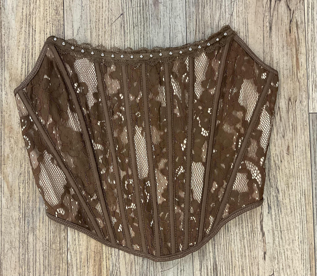 ‘’LISA’’ BROWN CORSET TOP