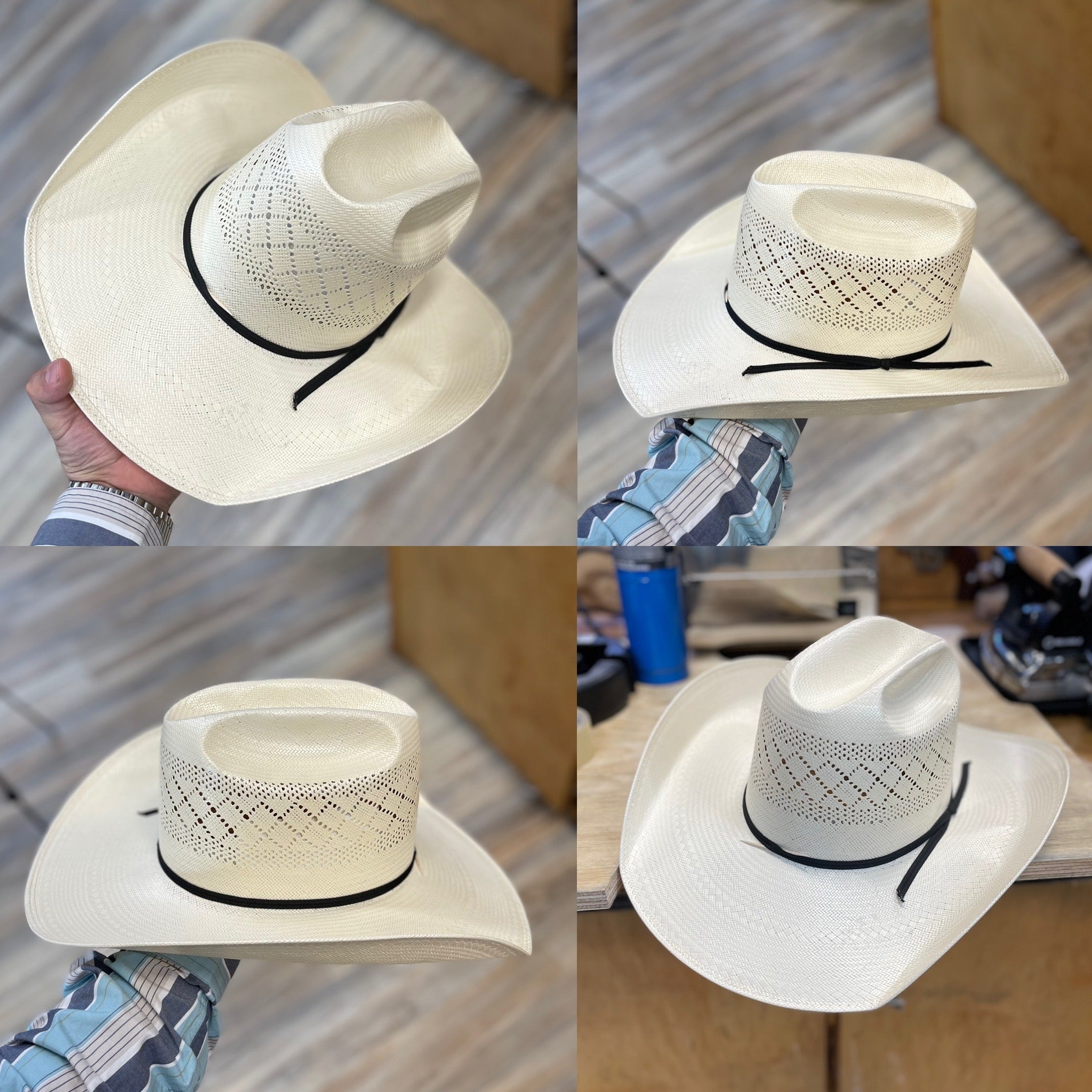 “ DOUBLE DIAMOND “ | COWBOY WESTERN STRAW HAT IVORY RODEO KING 4 1/4” brim