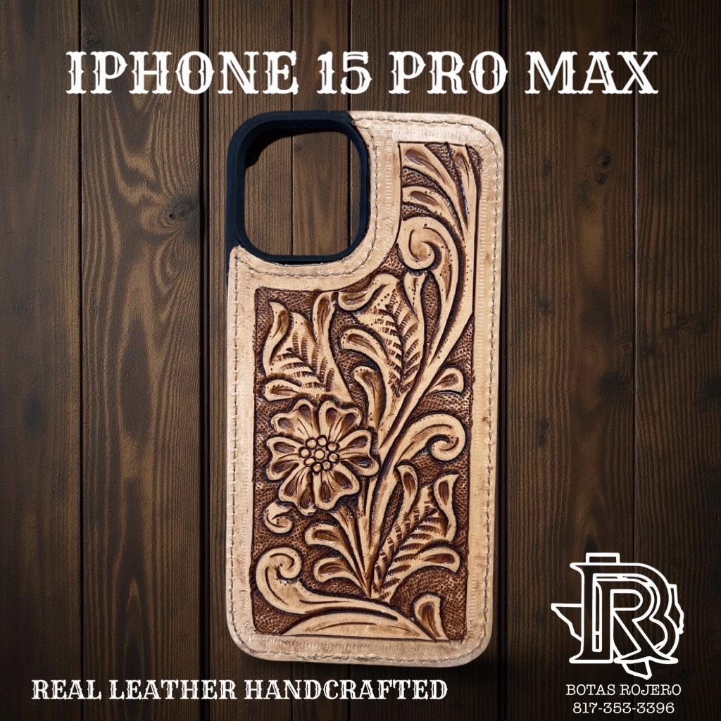 “ ANDERSON “ | IPHONE 15 PRO MAX  TOOLED LEATHER CASE LIGHT BROWN