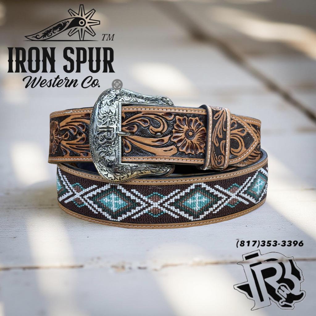“ WALTER “ | 2 INCH IRON SPUR ™️ MEN WESTERN BELT BEADED CROSS