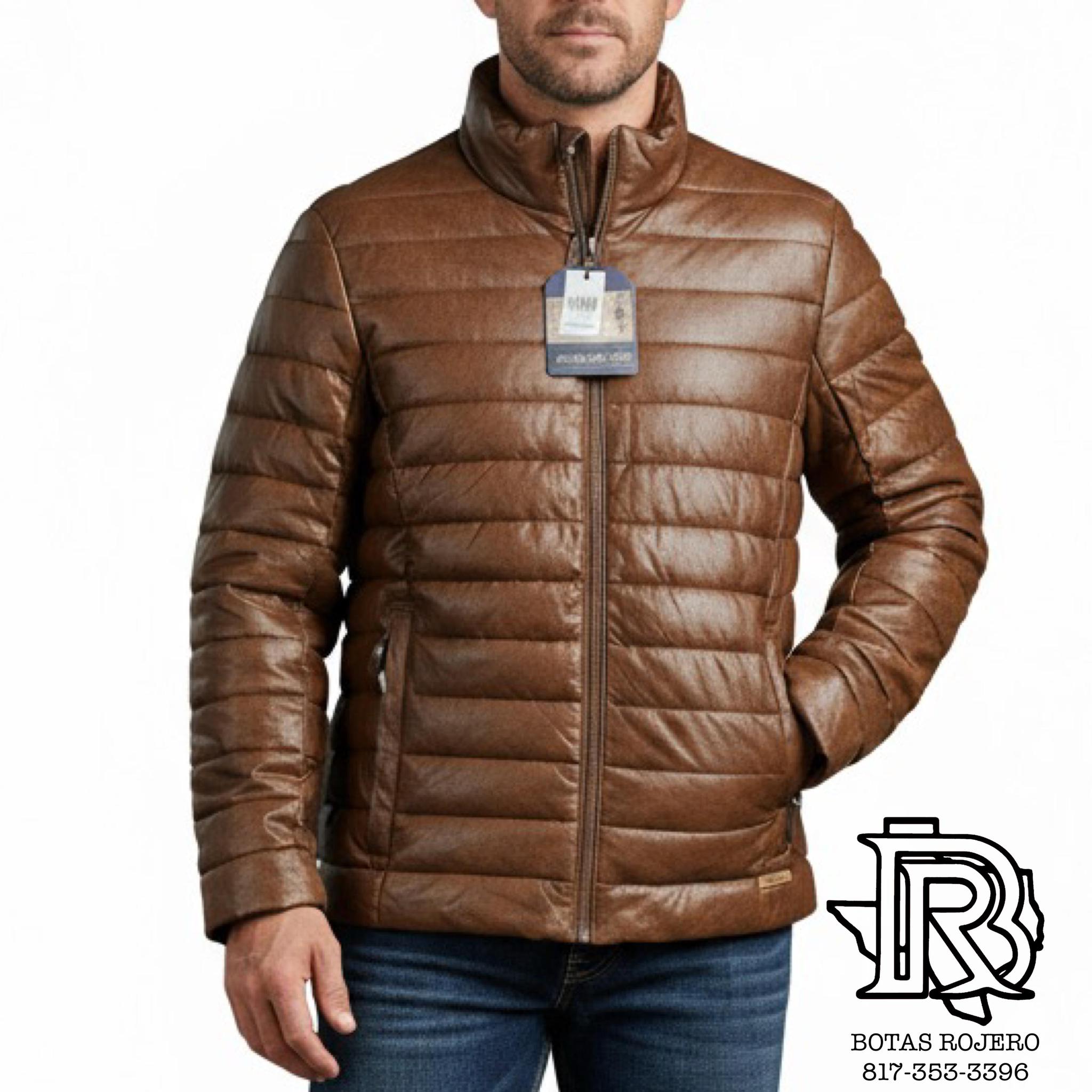 MEN’S LEATHER PUFFER JACKET DM92C06194