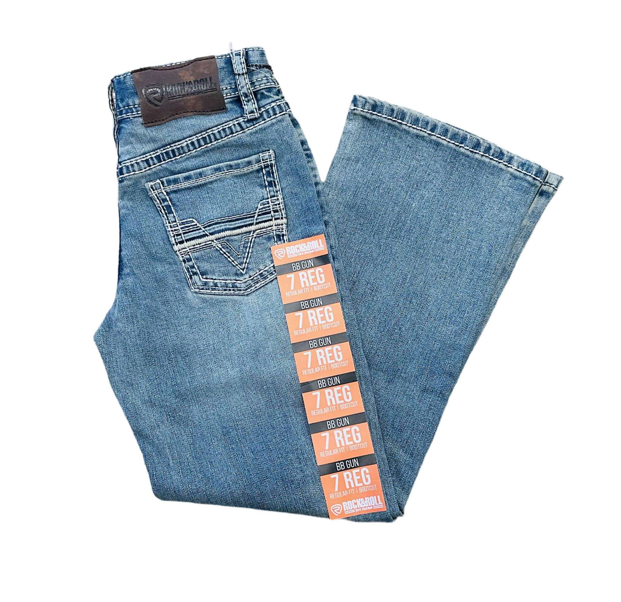 Boys Rock & Roll Two tone rope light vintage bootcut Jeans