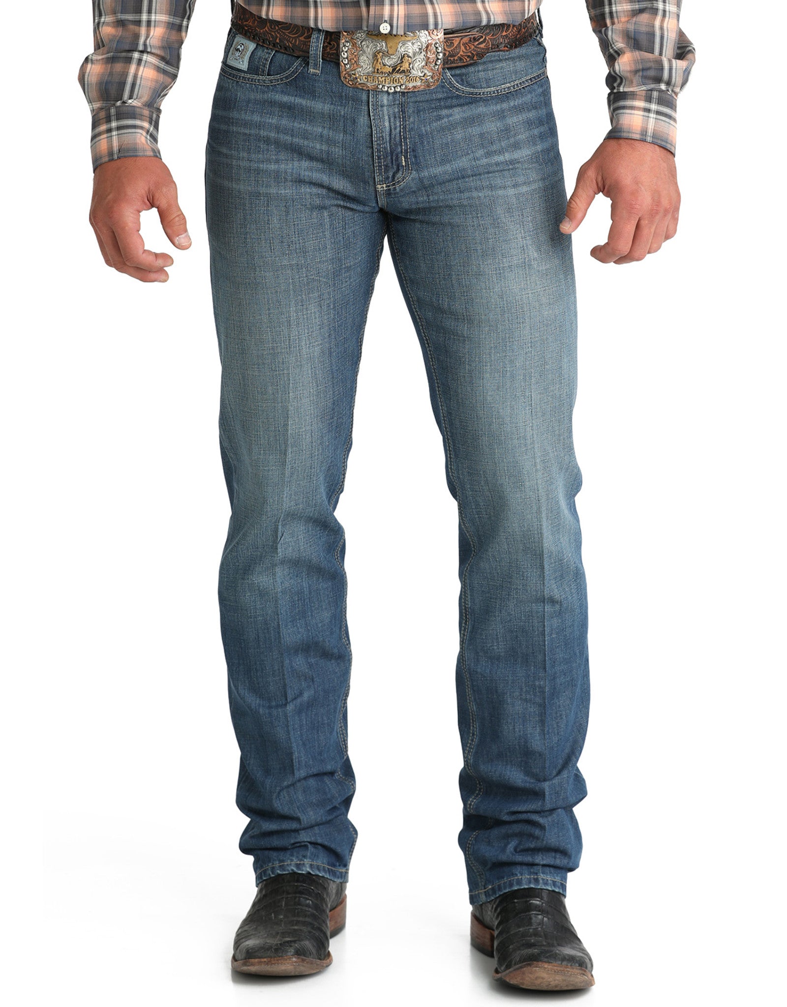 Cinch Men's Silver Label Mid Rise Slim Fit Straight Leg Jeans | MB98034024