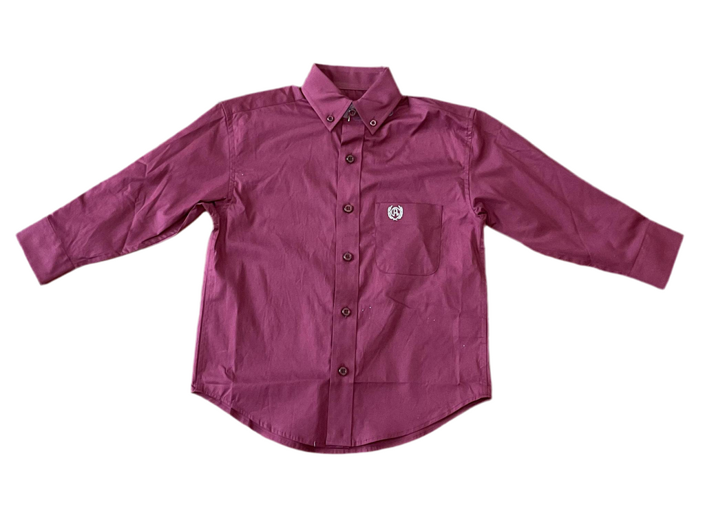 Panhandle boys burgundy long sleeve shirt