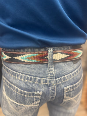 “ CHRISTIAN “ | MEN SOUTHERN WESTERN BEADED BELT KH-1119