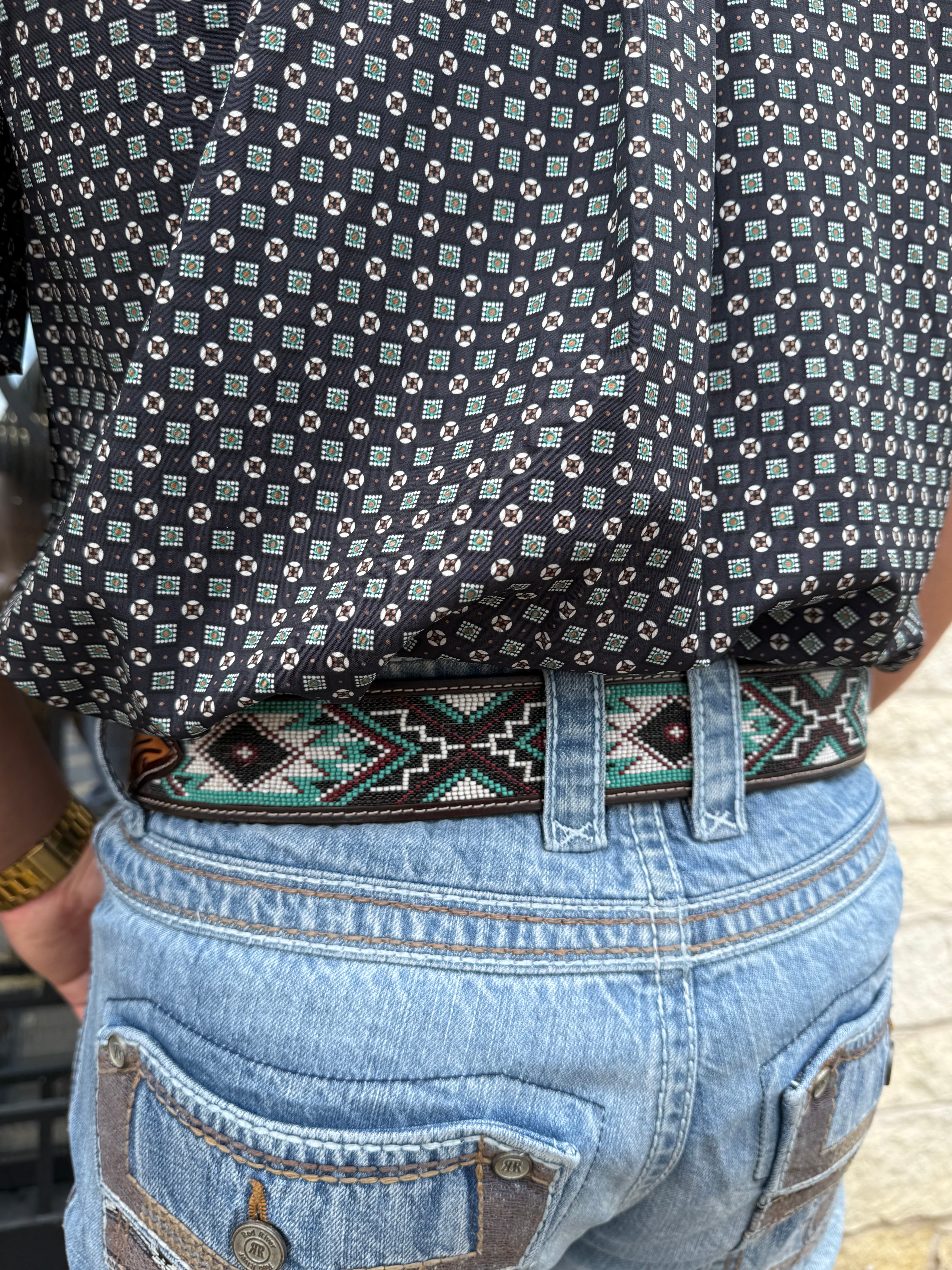 “ SAMUEL “ |2 INCH IRON SPUR ™️ WESTERN BEADED BELT