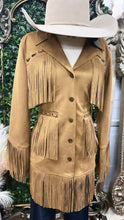 Load image into Gallery viewer, “ Daniela “ | WOMEN JACKET WITH FRINGE LIGHT BROWN PRW092RZXD2