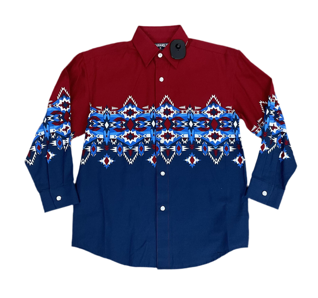 PANHANDLE BOYS LONG SLEEVE RED SHIRT |C0S2000