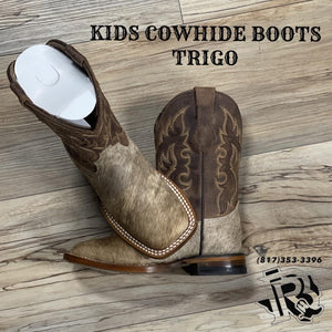 “ Tucker “ | KIDS (ninos) WESTERN SQUARE TOE BOOTS LIGHT BROWN