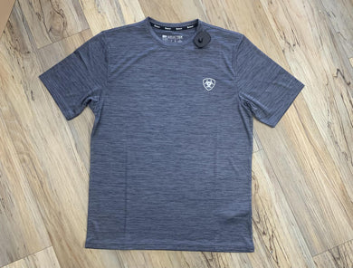 Mens charger ariat seal short sleeve tee graystone | 10044961