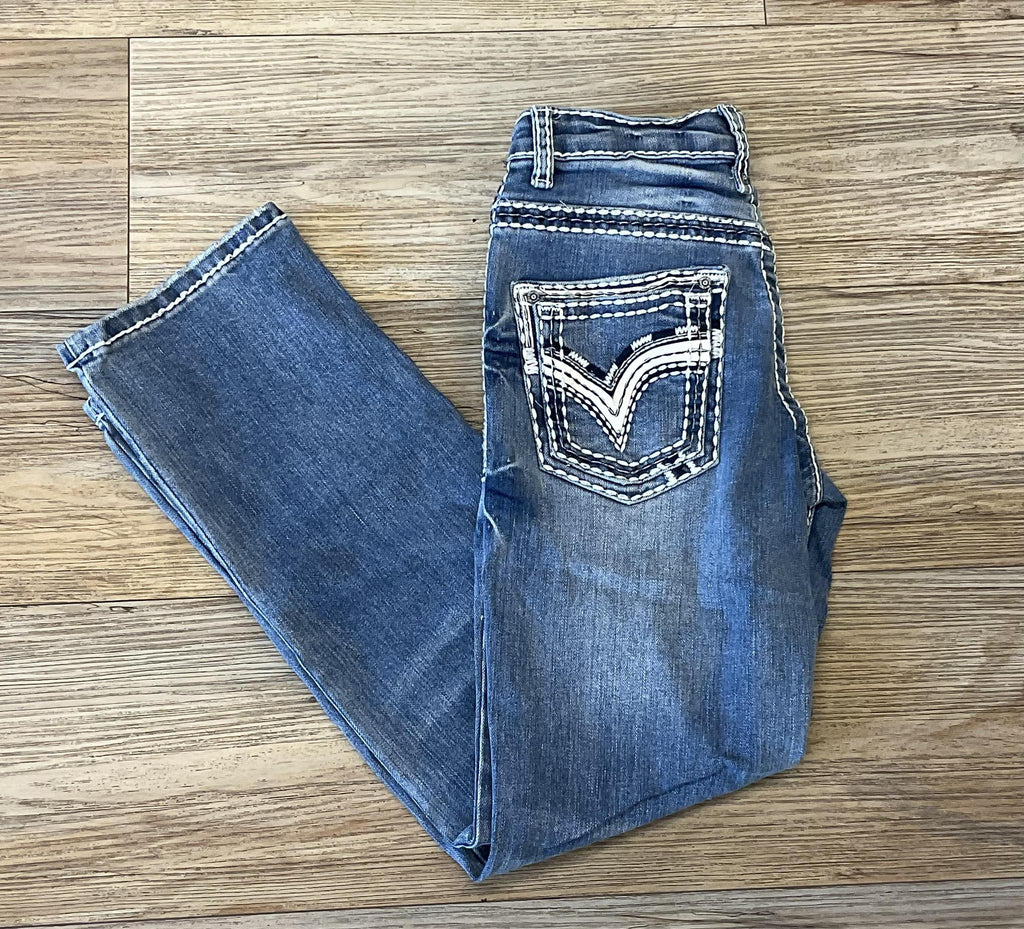 “ JOAN “ | Kids Western Jeans Stone Wash light Blue | AM-2193-K