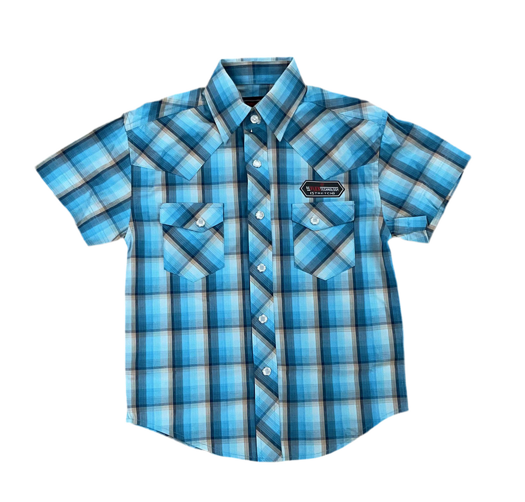 BOY’S ROCK & ROLL BRIGHT TURQUOISE SHORT SLEEVE SHIRT | BBN3S05852