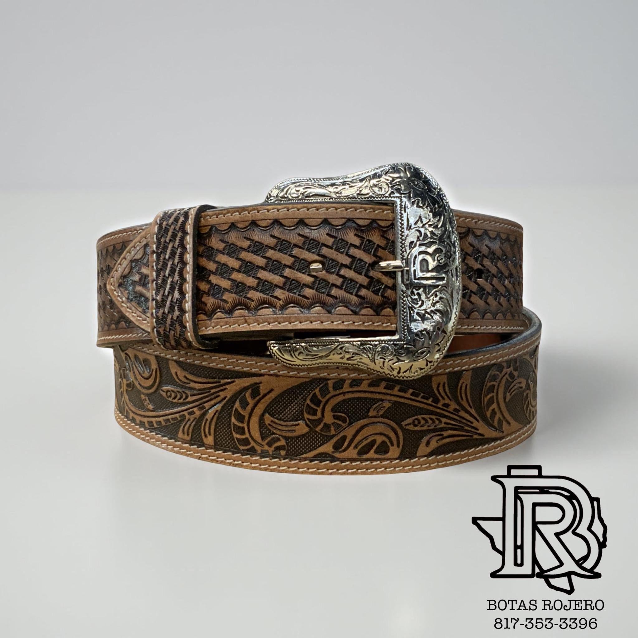 " TOMI " | IRON SPUR ™️ 2 INCH MEN BELT WESTERN TOOLED LEATHER