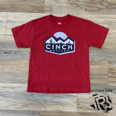Cinch Youth Western Short Sleeve red T-Shirt Tee - MTT7670130