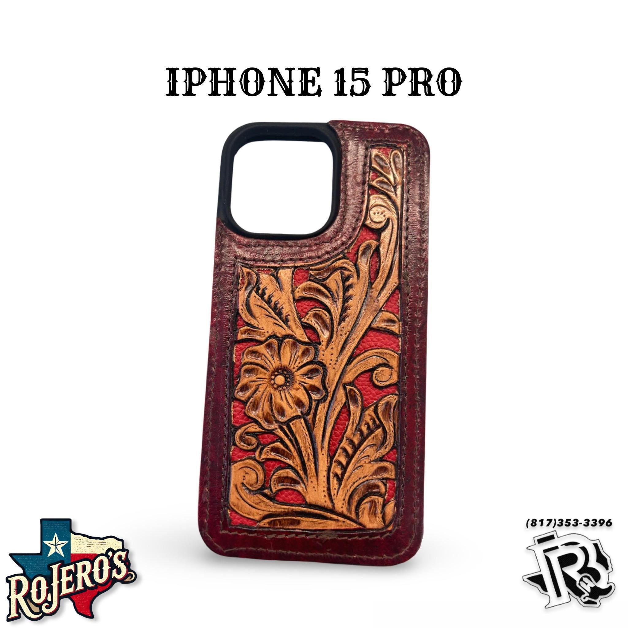 “ FLINT “ | IPHONE 15 PRO TOOLED LEATHER PHONE CASE