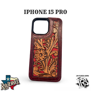 “ FLINT “ | IPHONE 15 PRO TOOLED LEATHER PHONE CASE
