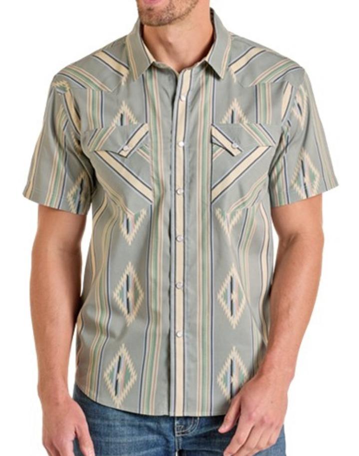 ‘’RAMMY’’ MENS PANHANDLE GREY SHORT SLEEVE SHIRT |PMN3S06581