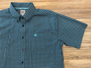 ‘’BENJAMIN’’ CINCH MEN’S BLUE SHORT SLEEVE SHIRT |MTW1111478