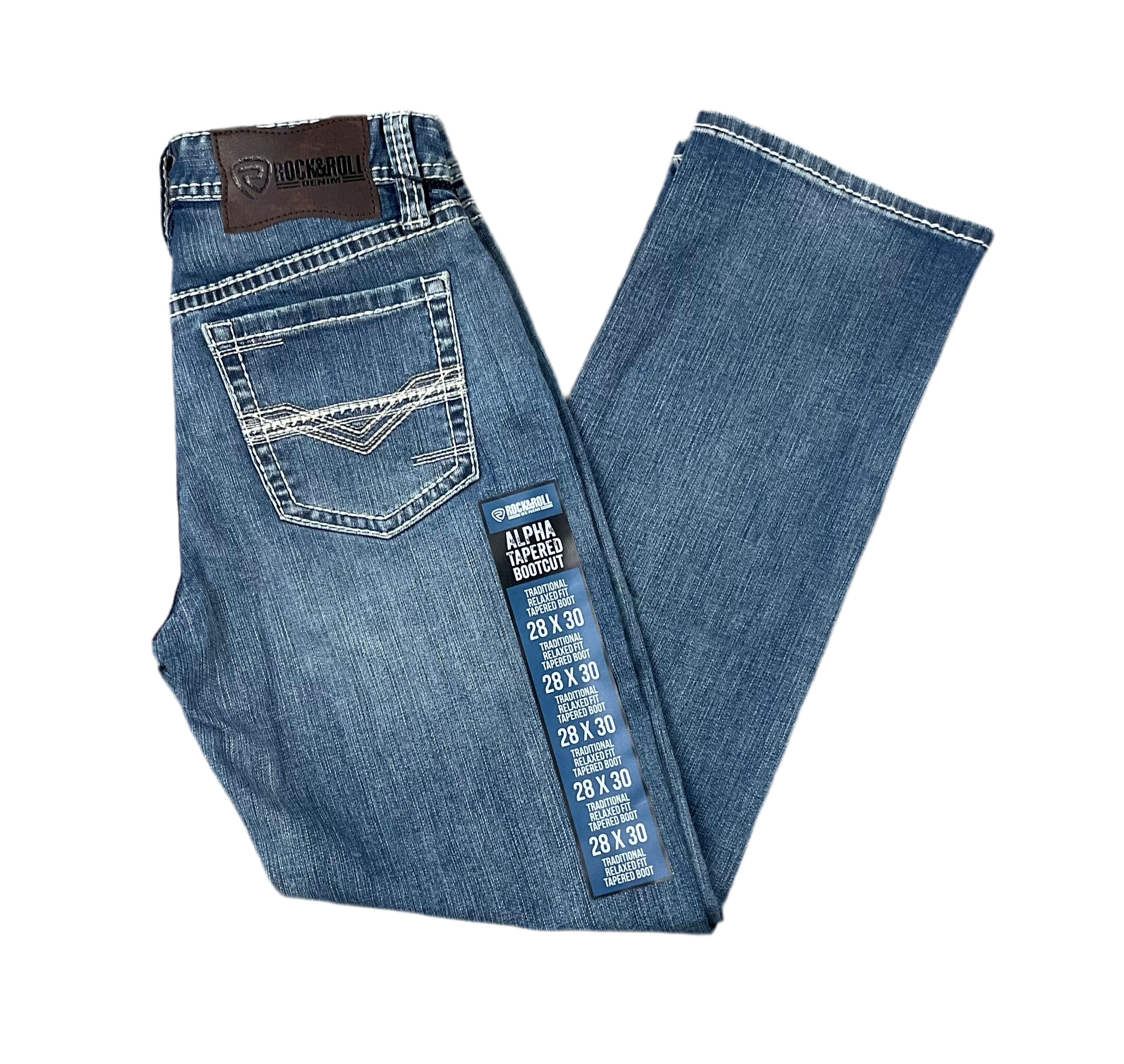 MEN’S ROCK & ROLL TRADITIONAL RELAXED FIT TAPERED BOOT MEDIUM VINTAGE JEANS | BMHBD06235
