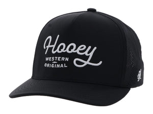 HOOEY YOUTH BLACK & WHITE EMBROIDERED LOGO SNAPBACK CAP| 2560T-BK-Y