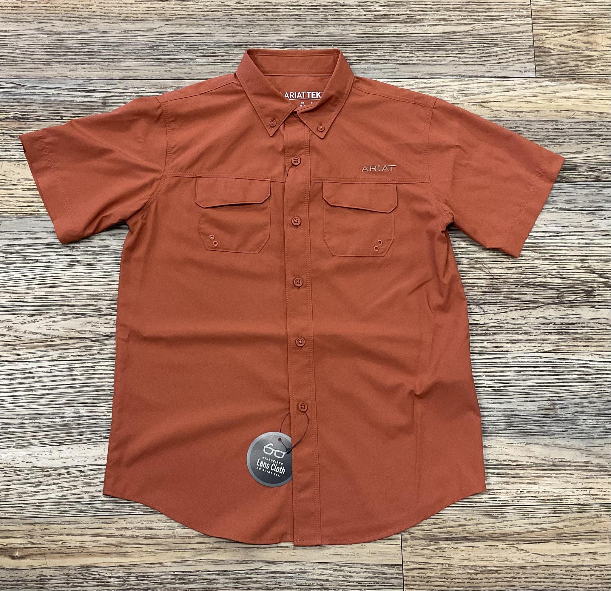 Ariat Boys VENTTEK Outbound short sleeve Baked Clay shirt |10055420