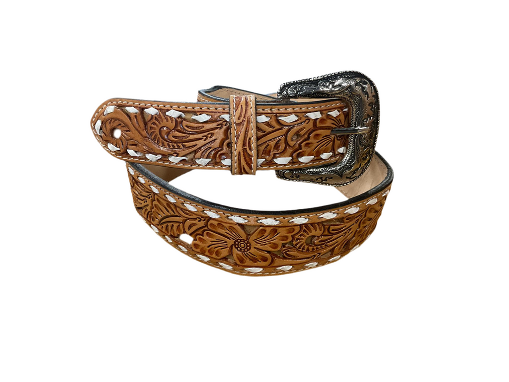 “ MANNY ”| IRON SPUR ™️ MEN’S TOOLED LEATHER BELT