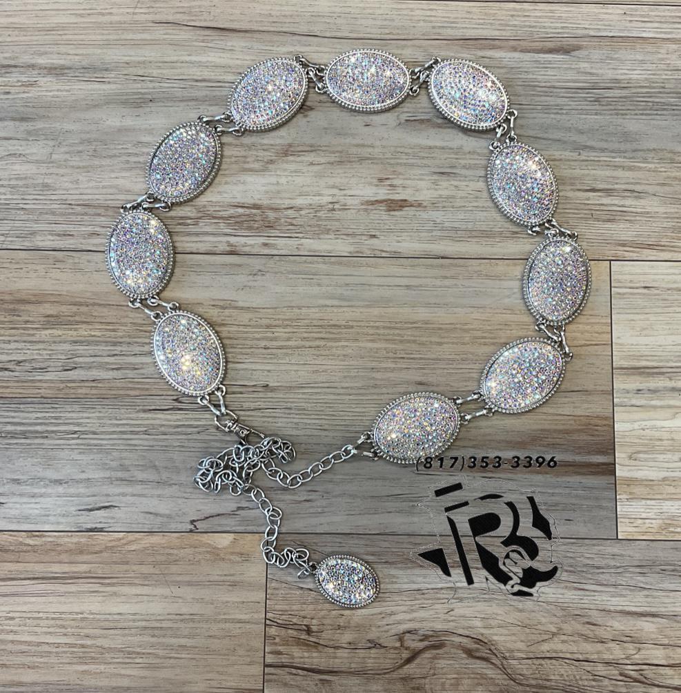 ‘’ELSIE’’  CONCHO WHITE SHINING BELT