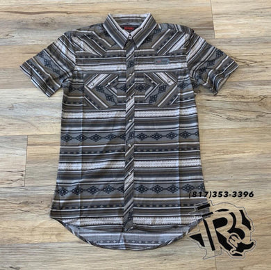 Men’s Aztec stripe woven snap brown shirt rock& roll | RRMS1SR0RI