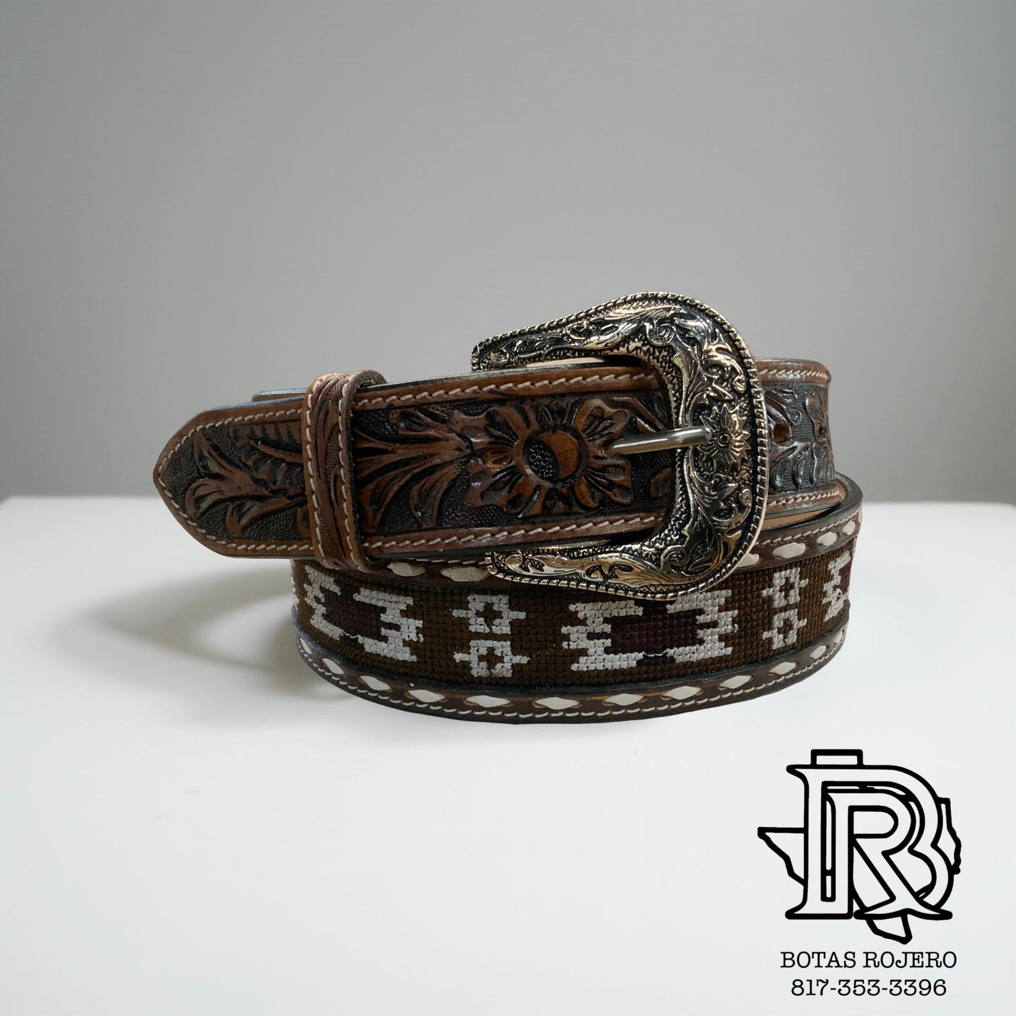 “ SIERRA “ | IRON SPUR ™️ MEN WESTERN BELT EMBROIDERED SOUTH WESTERN DESIGN