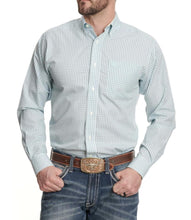 Load image into Gallery viewer, Ariat mens WF Colten fitted aqua  long sleeve shirt | 10044905