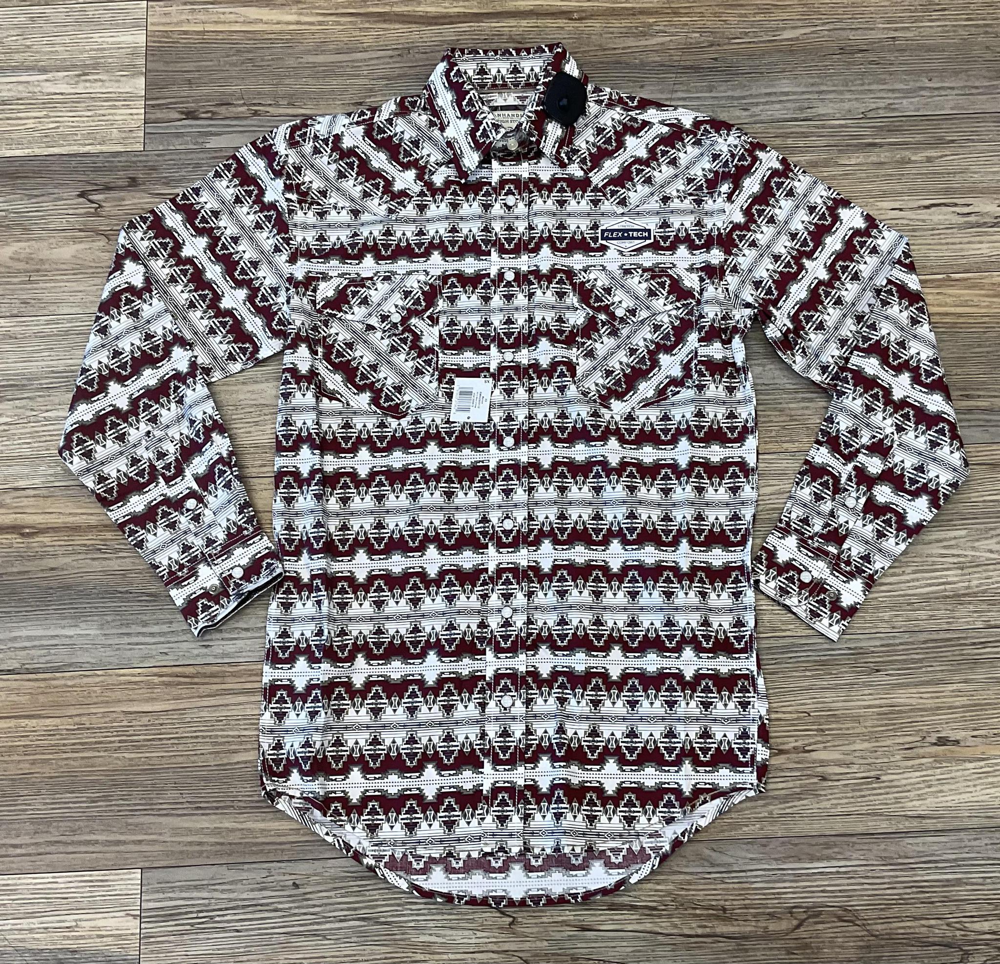 MENS PANHANDLE LONG SLEEVE MAROON SHIRT |RMN2S05112
