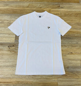 ‘’ISAI’’ MENS PLATINI WHITE MODERN FIT ROOSTER LOGO SHIRT   | PST7475
