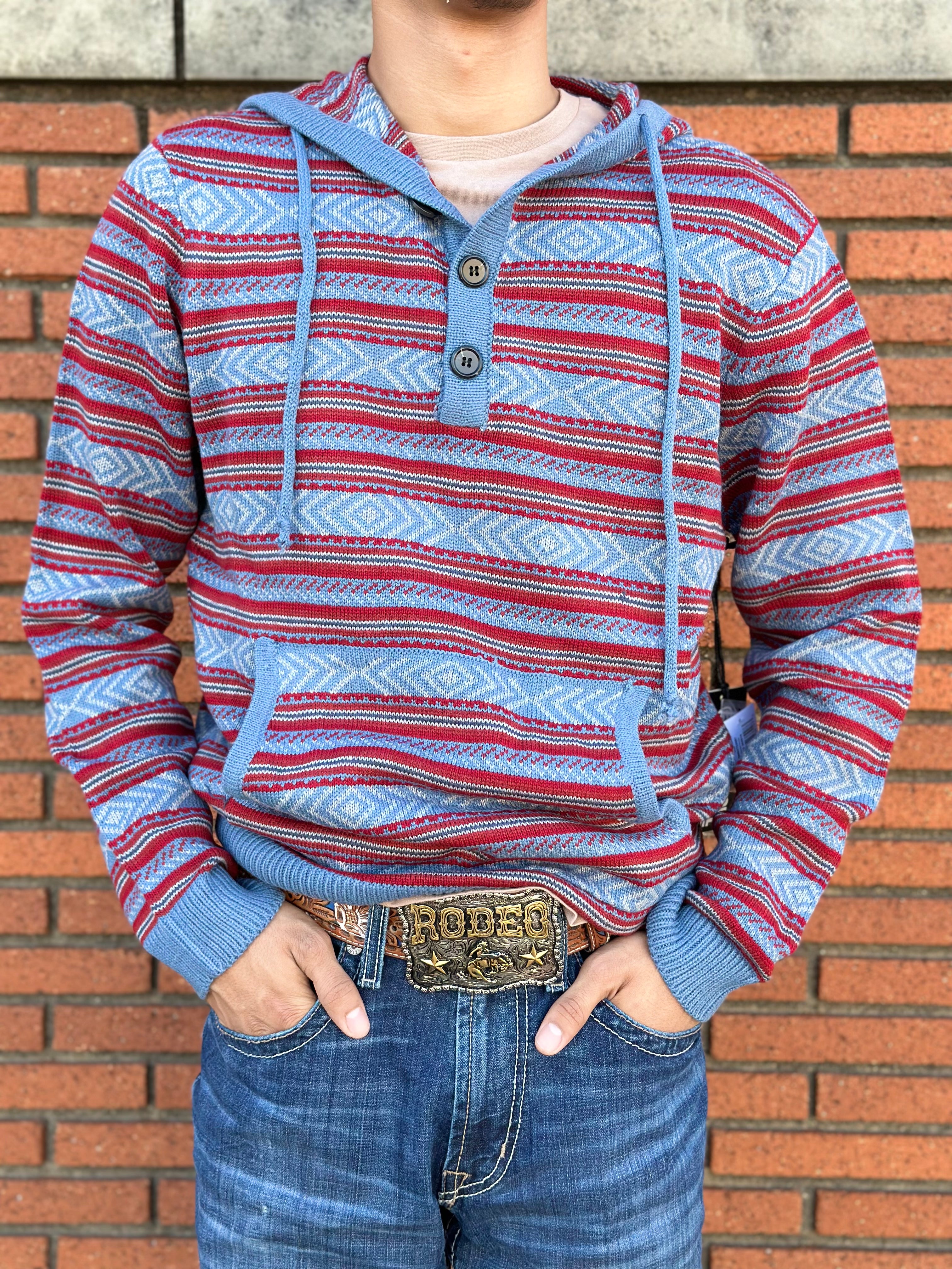 ROCK & ROLL MENS SWEATER HOODIE BLUE | BM94T02087