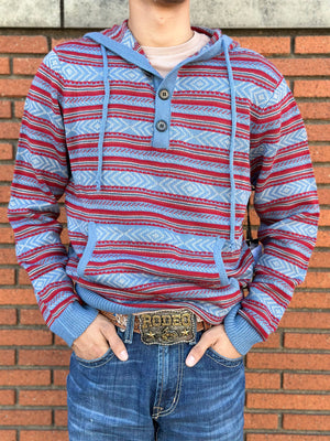 ROCK & ROLL MENS SWEATER HOODIE BLUE | BM94T02087